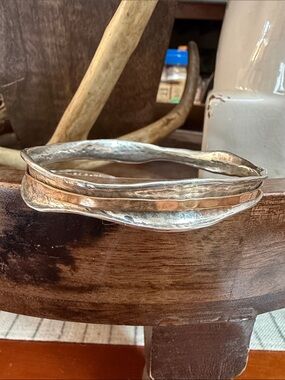 SILPADA sterling Silver & brass Accent Bangle -